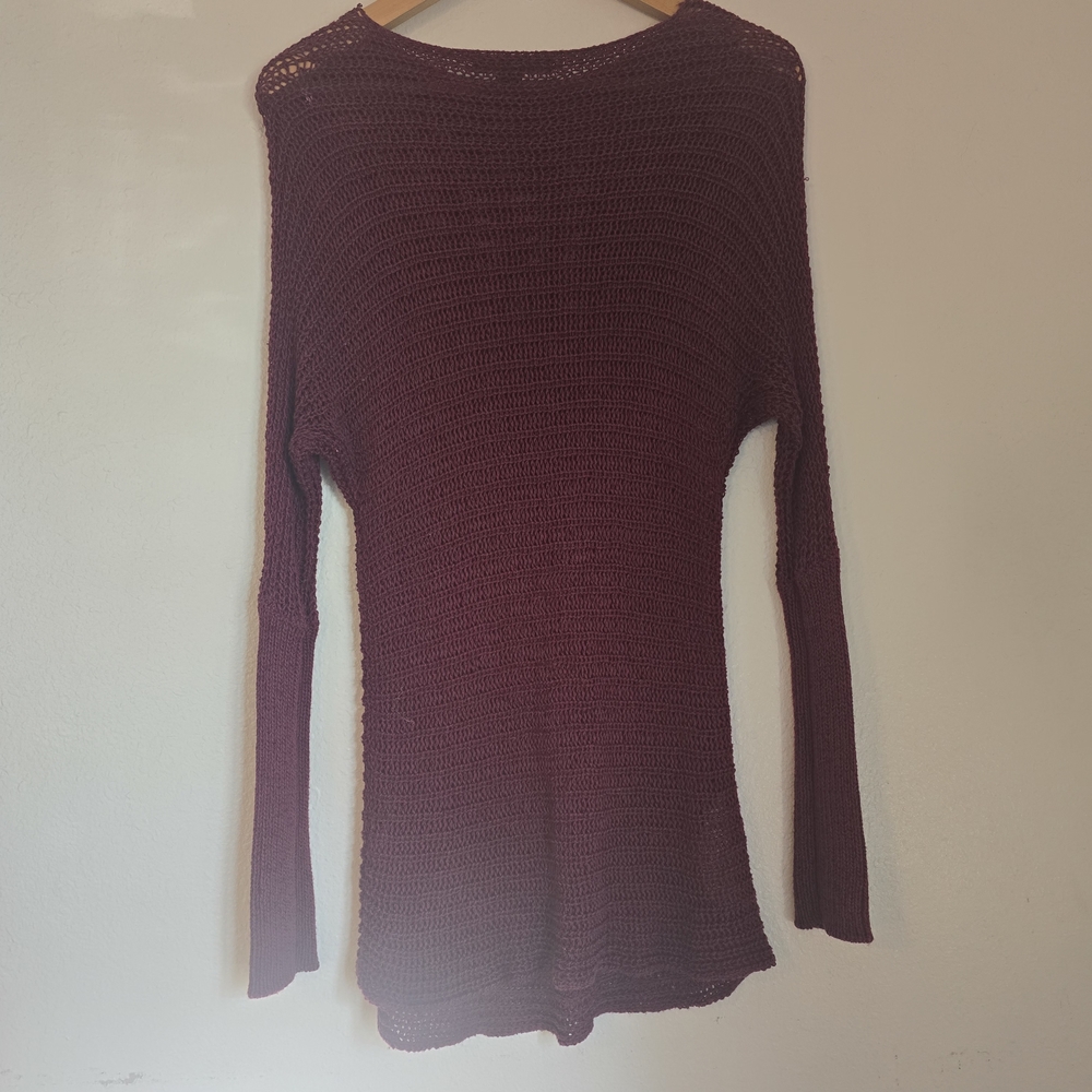 Tommy Bahama Deep Burgundy Knit Top sweater - Picture 2 of 5